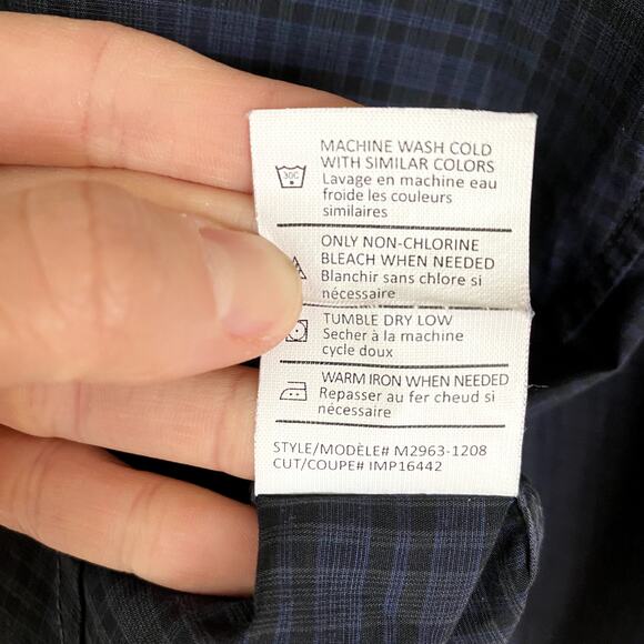 Vince Men's 100% Cotton Mini Plaid Button Up Shirt Size Medium - Picture 5 of 6